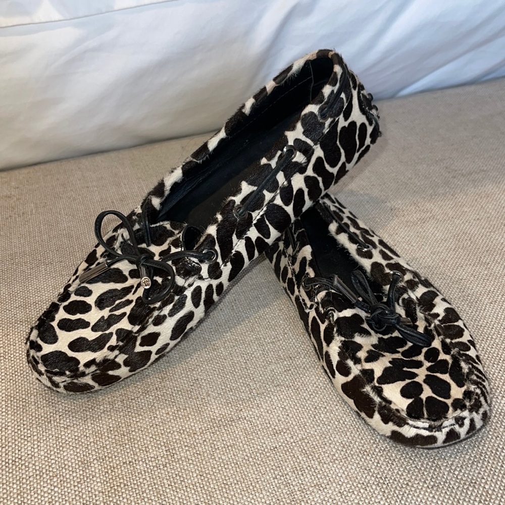 TOD’S Animal Print Calf-Hair Loafers w/Leather